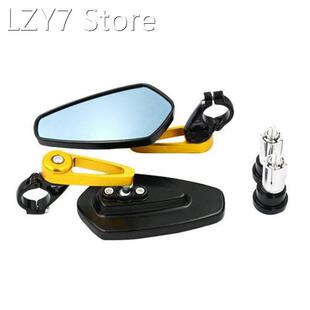2Pcs Motorcycle Bar End Side Rearview Mirror Universal Motor
