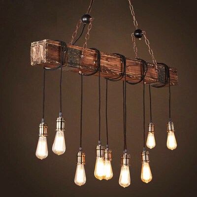 Loft wood industrial vintage pendant light for restaurant be