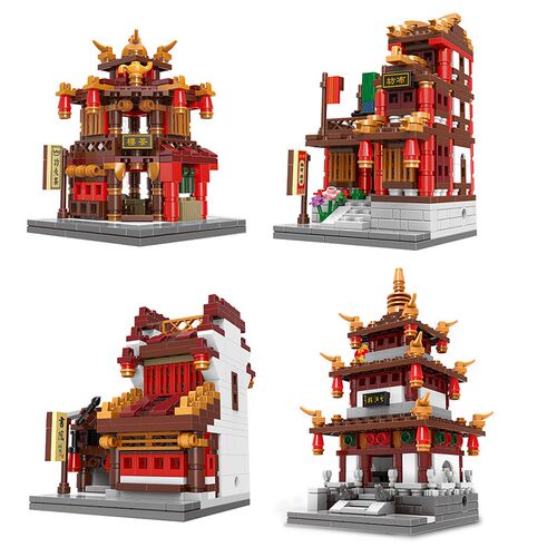 350 pcs+ City Creator Chinatown City Style Model Building Bl