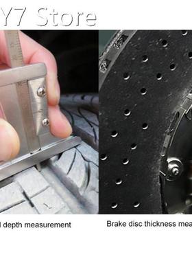 Aluminum Tyre Tire Tread Depth Gauge + Brake Disc 0-60mm Met