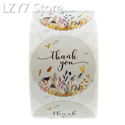 100-500pcs Labels Round Autumn Floral Thank You Stickers For