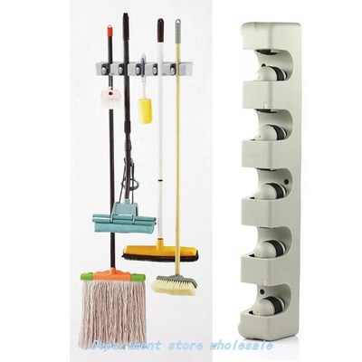 Kitchen Bathroom Storage Mop Brush Broom Holder Organizer To