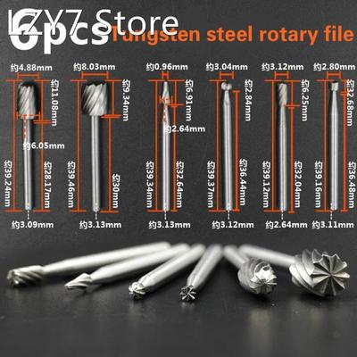 High quality 6pcs HSS Routing Router Bits Burr Milling Cutte
