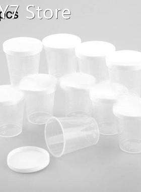 10Pcs 30ml Measuring Cup Measure Cups With White Lids Cap Tr