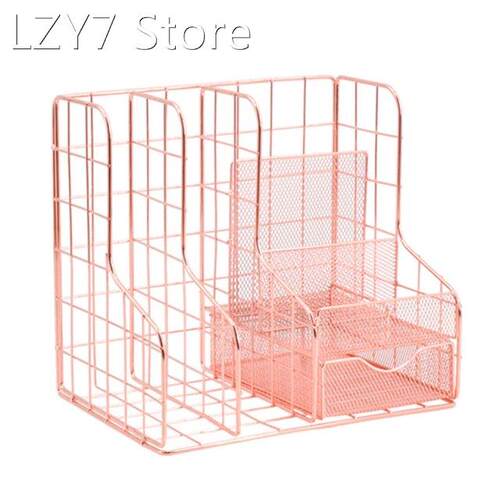 Hollow-out Metal File Organizer Holder Office Desk Organizer