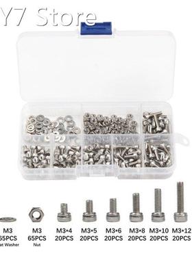 250Pcs/set M3*4/5/6/8/10/12 Stainless Steel Hexagon Socket H