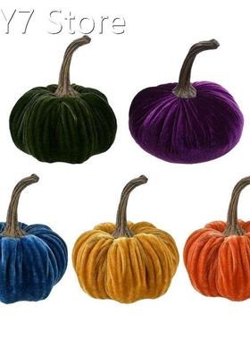 2022 New 6'' Handmade Velvet Pumpkins Decor