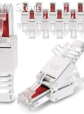 12 Pcs Network Plugs Tool-Free RJ45 CAT6 LAN UTP Cable Plug