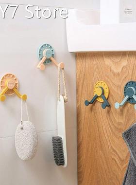 Creative Clock Hook Rotatable Kitchen Multi-function Adhesiv