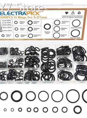 270/500PCS O Ring Rubber Washer Seals Assortment Kit Black O