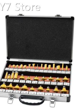 35-Pieces 1/4 1/2 Shank 8MM Shank Milling Cutter Set Trimmin