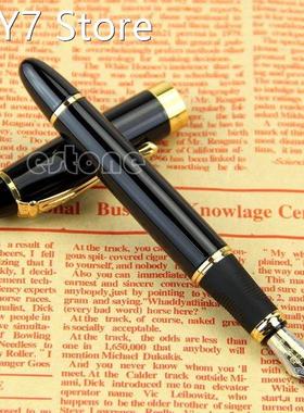 Jinhao X450 Black Medium Nib Gold Trim Fountain Pen Nice Gif
