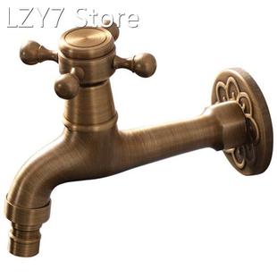 All Copper Kitchen Antique Washing Machine Faucet In-Wall Fa