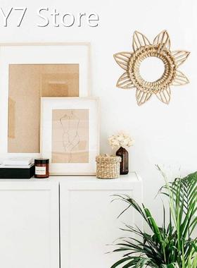 Rattan Frame Hanging Wall Mirror Frame Photo Wall Frames Woo