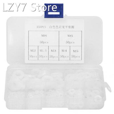 350Pcs White Nylon Plastic Washers Flat Spacer Gaskets O Rin