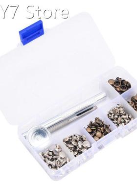 120 Set Leather Repairing Rivets Tubular Metal Single Silver