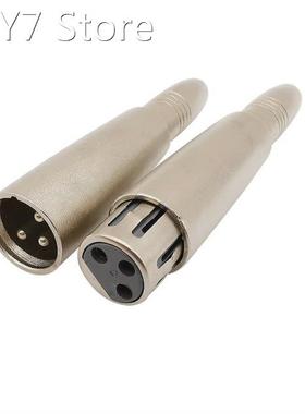 Metal XLR 3 Pin Female Male Plug to 6.5mm Female Jack Connec