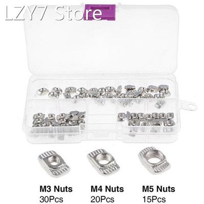 65pcs/lot T-Nut Set Hammer Head T Nut Kit M3 M4 M5 Connector
