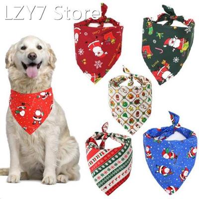 Pet Triangle Bandanas Christmas Santa Deer Print Large Dog S