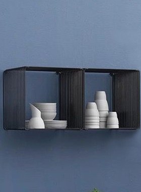 Creative wrought iron partition wall storage rack paint wall