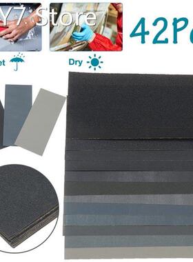 42 sheets Wet Dry Sandpaper Assortment 120-3000 Grit Sanding