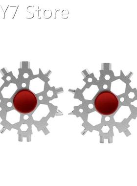 2 Pcs 22-In-1 Snowflake Multitool Card Metal Snowflake Stand