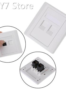 2 Ports CAT5 RJ45 Network Wall Plate With Female To Female C