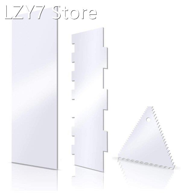 Zigzag Wave Transparent Cake Scrape Acrylic Buttercream 3 Pc