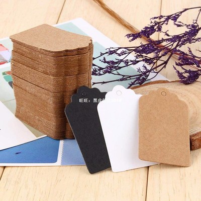100pcs/bag DIY Kraft Paper Tags Head Label Luggage Wedding P