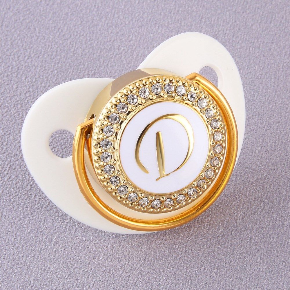baby pacifier luxury initial letter d bling pacifier jewelr