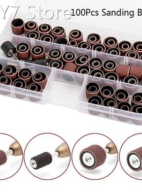 100PCS Drum Sanding Kit +4Pcs Band Mandrel Rotary Tool Nail