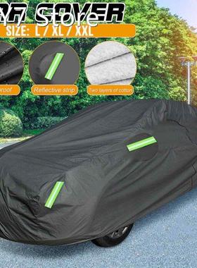 2 Layer Cotton Lined Full Car Cover Waterproof Anti UV Winte
