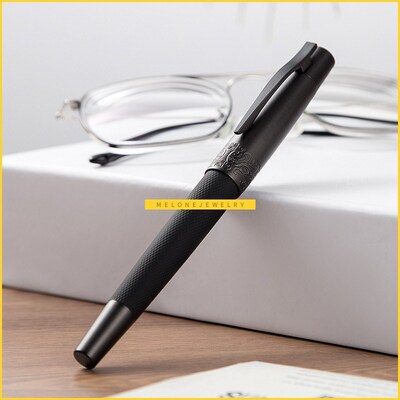 Hongdian 6013 Elegant black Metal Fountain Pen itanium Black