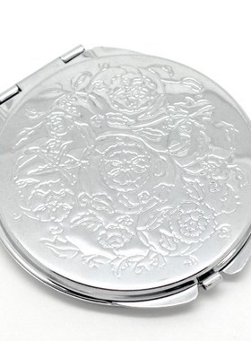 Compact-Mirror Flower-Carved Make-Up Silver 1PC New Espelho-
