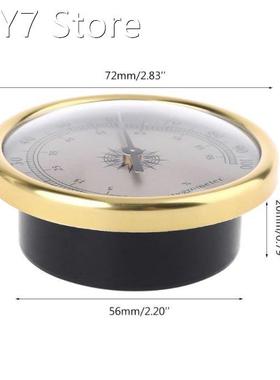 72mm Round Gold Hygrometer Humidity Meter Gauge Ring Surface