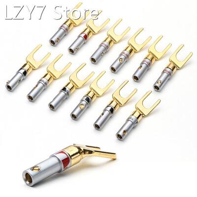 YT 8/12PCS Nakamichi Gold Plated Y/U- type Banana Plugs Set