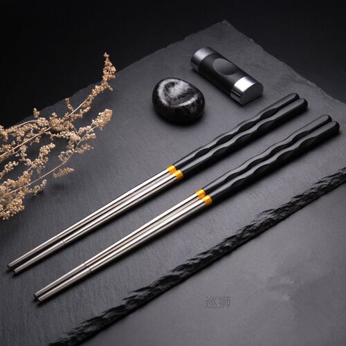 1 Pair Koaren Chopstick Resuable China Chop Sticks Black sil