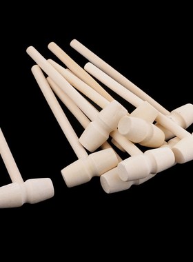 10 Pieces Mini Wooden Hammer  Toy Pounder Replacet Wood Mall