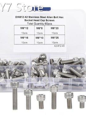 60Pcs Cap Screw Set Hex Socket Stainless Steel 304 for Elect