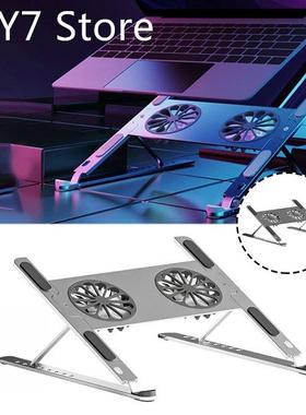 Laptop Stand Riser Aluminum Alloy Dual Cooling Fan Universal