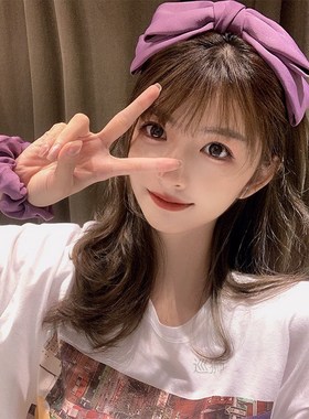 Super Fairy Girl Purple Pearl Satin Bow hairpin net red Head