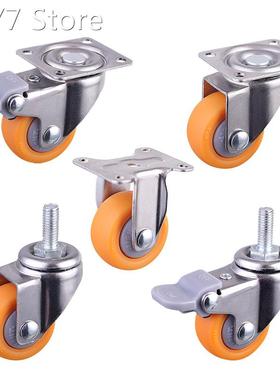 1 Inch 2pcs Top Plate Fixed Castor Nylon Wheels Trolley Furn