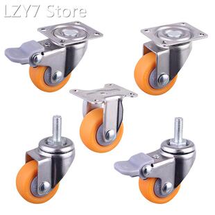 1 Inch 2pcs Top Plate Fixed Castor Nylon Wheels Trolley Furn