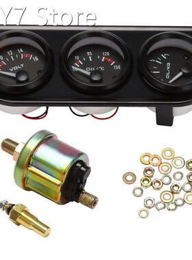 52mm Electrial Meter Triple Kit Volt Gauge + Oil Temp Gauge