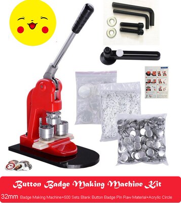 Button Badge Making Machine Maker +32mm Button Badge Mould+3