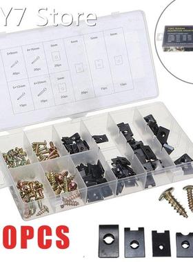 170pcs Steel Self-tapping Screws Nuts & Fender U-clips A