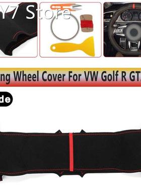 Suede / Leather Steering Wheel Hand-stitch On Wrap Cover for