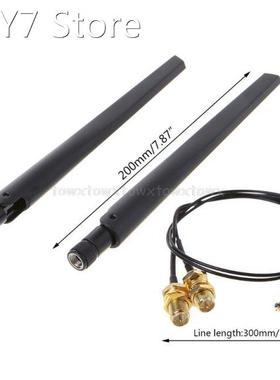 2x 6dBi 2.4GHz 5GHz Dual Band WiFi Router Network Card RP-SM