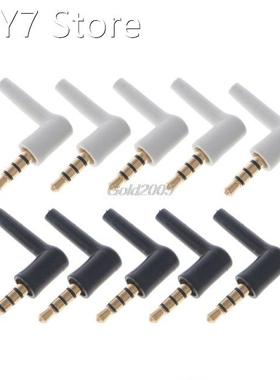 10 Pcs Gold 4 Pole 3.5mm 90 Degree Male Stereo Headphone Min