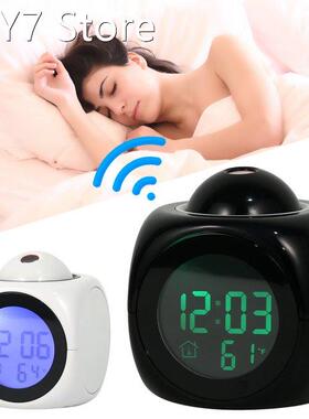 1pc Multifunction Alarm Clock Projectie Digital Weer Lcd Sno